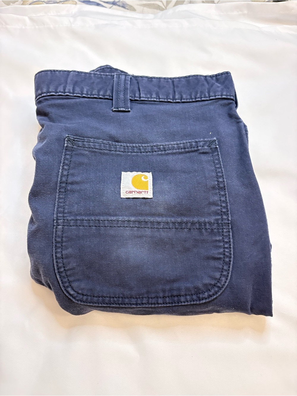 Carhartt Rugged Flex Rigby Canvas Work Shorts Mens 38 Navy Blue 102514 Relaxed